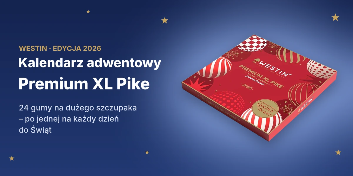 Kalendarz adwentowy Westin Premium XL Pike 2026 – 24 gumy na dużego szczupaka