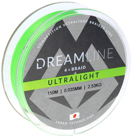 Plecionka Mikado DreamLine Ultralight fluo green | 0,035mm | 2,53kg | 150m