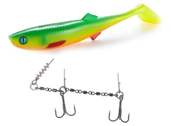 Zestaw Guma MIKADO Sicario 22cm - YELLOW LIME - 1szt. + dozbrojka Mikado Evo Stinger XL