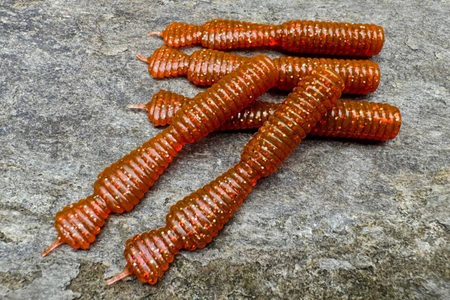 Guma Great Fish GF2 Leech 6cm | Motor Oil Red | rybny | 10 szt.