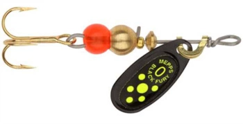 Obrotówka MEPPS BLACK FURY #0 czarny / seledynowe kropki 2g