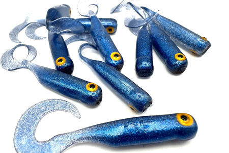 Guma Great Fish GF1 Twister 4,9cm | Blue Pearl | krewetkowy | 10 szt.