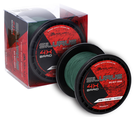 Plecionka Mikado SILURUS 4 X BRAID 0,45mm | 37,40kg | 600m| zielona