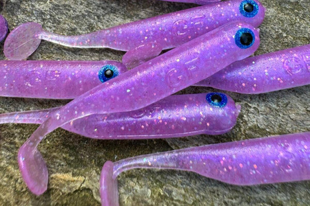 Guma Great Fish GF1 4,9cm | Glitter Light Purple | rybny | 10 szt.