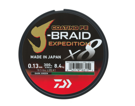 Plecionka Daiwa J-Braid Expedition X8E 0.18mm | 150m | Dark Green