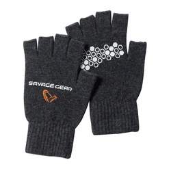 Rękawiczki Savage Gear Knitted Half Finger Glove - Dark Grey Melange | rozm. XL