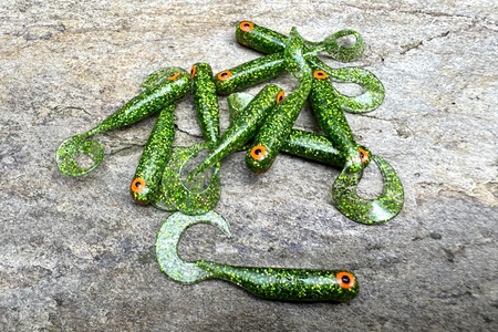 Guma Great Fish GF1 Twister 4,9cm | Glitter Green | bezzapachowy | 10 szt.