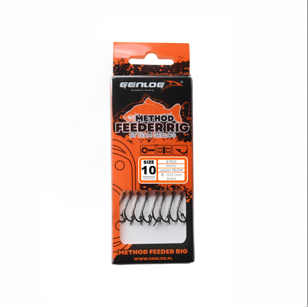 Przypony Genlog Method Feeder Rig 1105 10cm | #10 | 0,12mm | | 8 szt.