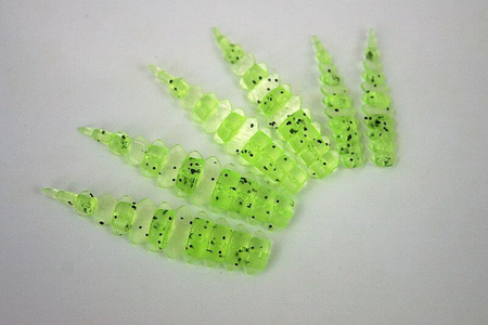 Przynęta FISHCHASER Drago Worm / 2.7cm / 10szt. / Chartreuse And Pepper