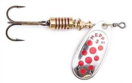 Obrotówka Mepps Comet Decore #2 | 4,5g | Srebrny/Czerwone Kropki