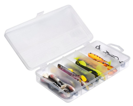 Zestaw Berkley Pulse Shad Box Mix 11cm | 12 szt. + 4 główki