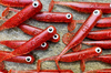 Guma Great Fish GF1 4,9cm | Glitter Red | rybny | 10 szt.