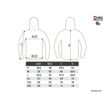 Bluza z kapturem Delphin UV ARMOR 50+ Predator / rozmiar L