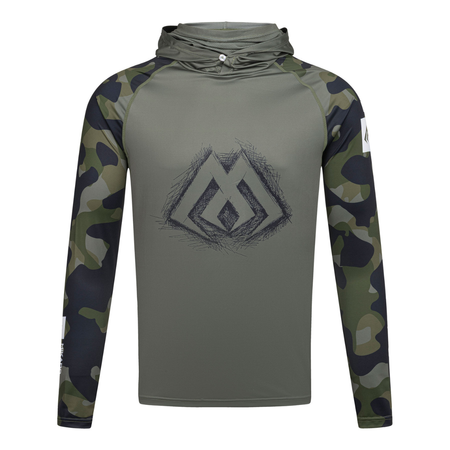 Bluza Mikado z kapturem i kominem | z filtrem UPF | Green Camo | rozm. S