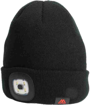 Czapka zimowa z latarką Mikado Beanie - czarna