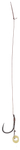 Przypony do methody Mikado z gumką - hak bez zadziora nr 12 DB / plecionka: 0.12mm/10cm - 8szt.