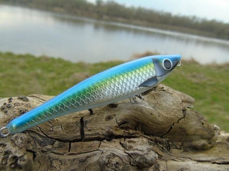 Wobler z Basoni Razor 8cm - 12g - niebiesko-złoty