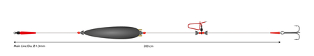 Zestaw sumowy Mikado SET II - Adjustable combi rig zgrzechotką 10g/200cm/100kg - kotwica: 2/0 