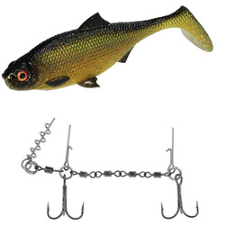 Zestaw guma Mikado MFT Roach 15cm Tench + Dozbrojka Mikado Evo Stinger