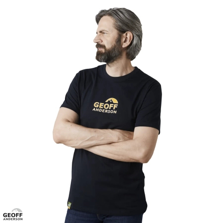 T-shirt Geoff Anderson Organic Tee | Black Orange Chest | S