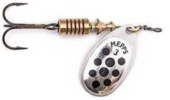 Obrotówka Mepps Aglia Decorees #1 | 3,5g | Srebrna/Czarne Kropki