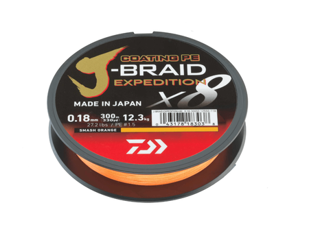Plecionka Daiwa J-Braid Expedition X8E 0.13mm | 150m | Smash Orange