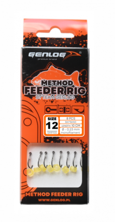 Przypony Genlog Method Feeder 1105 10cm | #12 | 0,23mm | 8 szt.