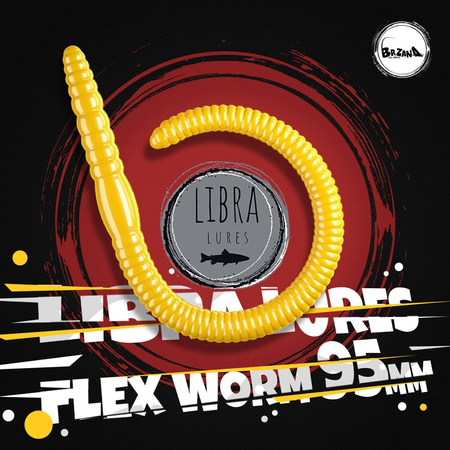 Przynęta Libra Lures Flex Worm 9cm | 040 - Black | brak zapachu | 10 szt.