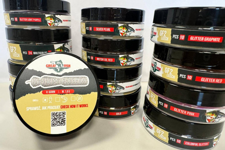 Guma Great Fish GF2 Leech 6cm | Motor Oil Red | rybny | 10 szt.