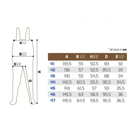 Wodery spodniobuty neoprenowe Delphin ORAVA / rozmiar 45