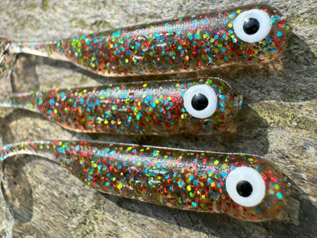 Guma Great Fish GF1 4,9cm | Glitter Colorful | krewetkowy | 10 szt.