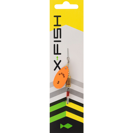 Obrotówka X-Fish Stark №3 | 6g | Nikel UV orange