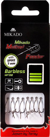 Przypony do methody Mikado z igłą - haczyk bezzadziorowy: 4 / żyłka: 0.28 mm - 8szt.