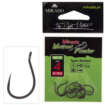 Haczyki Mikado MF13 nr 12 - z zadziorem - 10szt.
