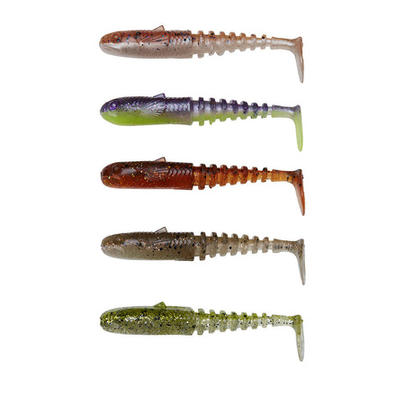 Zestaw gum Savage Gear Gobster Shad 7.5cm | Clear Water Mix | 5 szt.