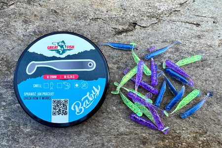 Guma Great Fish GF1 Baby 2,9cm | MIX2 | bezzapachowy | 21 szt.