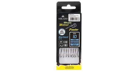 Przypony do methody Mikado z igłą - hak z zadziorem nr 6 / plecionka: 0.16mm/10cm - 8szt.