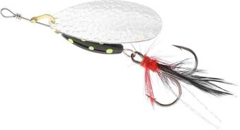 Obrotówka Mikado M-Grub nr 4 - Srebrna, Black Lemon