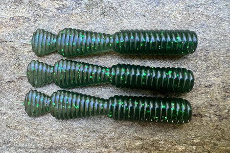 Guma Great Fish GF2 Leech 6cm | Magic Green | krewetkowy | 10 szt. | Dżejsiok Special Edition