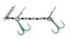 Dozbrojka z krętlików Mikado Jaws Double Evo Stinger Fluo | 25kg | kotwice nr 1/0 | 18-22cm