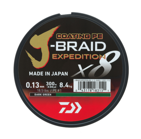 Plecionka Daiwa J-Braid Expedition X8E 0.20mm | 150m | Dark Green