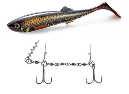 Zestaw guma Mikado SICARIO 18cm/ DIRTY PIKE + Dozbrojka Mikado Evo Stinger XL