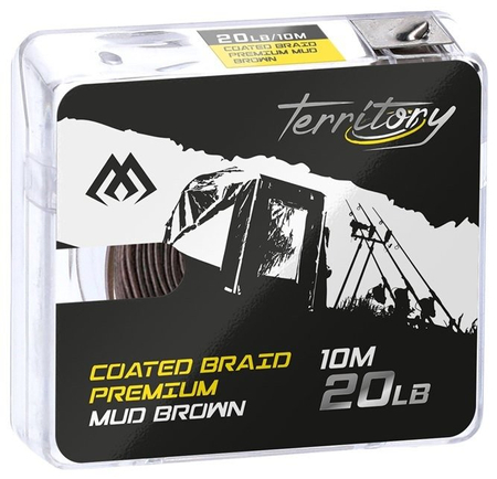 Plecionka przyponowa w otulinie Mikado Coated Braid Premium Mud-Brown| 20lb| 10m 
