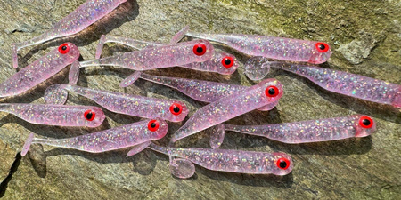 Guma Great Fish GF1 4,9cm | Glitter Pink | krewetkowy | 10 szt.