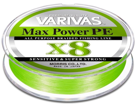 Plecionka Varivas Max Power X8 Premium | 1 PE | 20,2lb | Lime Green | 150m