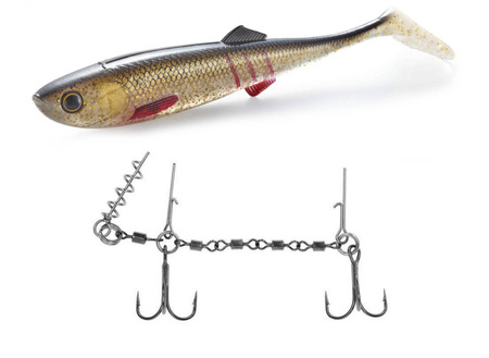 Zestaw guma Mikado SICARIO 18cm/ BLEEDING DACE + Dozbrojka Mikado Evo Stinger XL