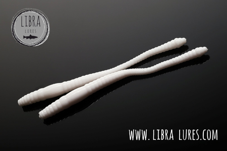 Przynęta Libra Lures Dying Worm 7cm | 001 - White | brak zapachu | 15 szt.