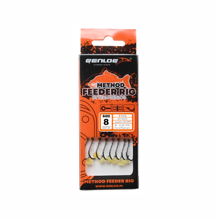 Przypony Genlog Method Feeder 1105 10cm | #8 | 0,25mm | 8 szt.