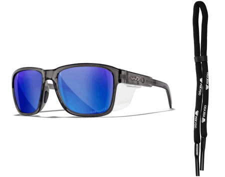 Okulary Wiley X Trek Blue Mirror Gloss Crystal Dark Grey Frame