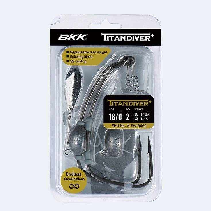 Haczyki offsetowe z obciążeniem BKK Titan Diver+ | #14/0 | 18g; 24g | 2 szt.